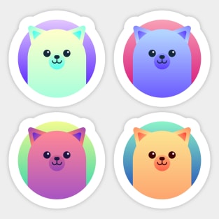 Gradient Cats Sticker